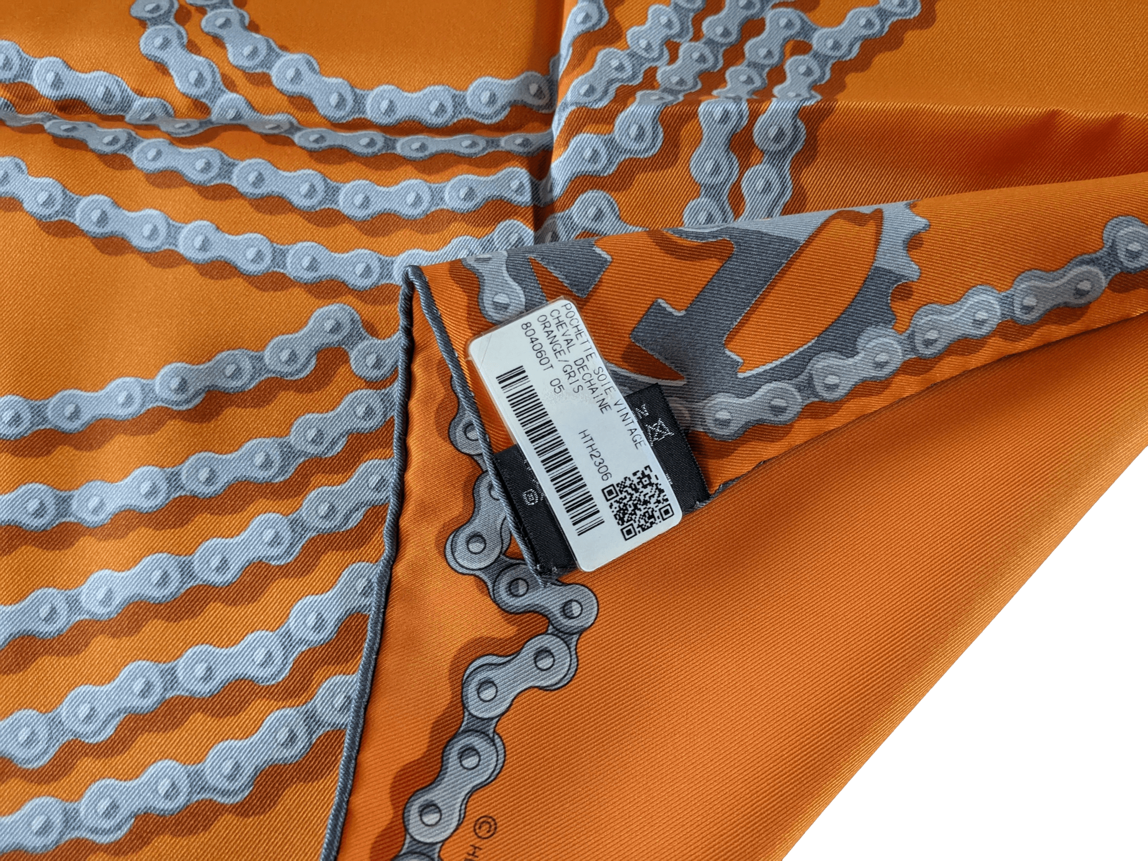 HERMES CHEVAL DECHAINE Twill Gavroche 45 x 45 cm