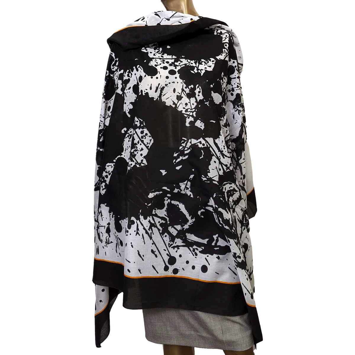 Hermes 2004 B/W "Cheval Surprise" Mousseline of Cotton Pareo