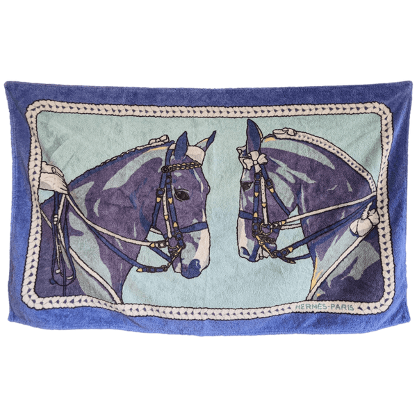 HERMES Chevaux de Trait Horses Terry Towel Towel 90 x 150 cm