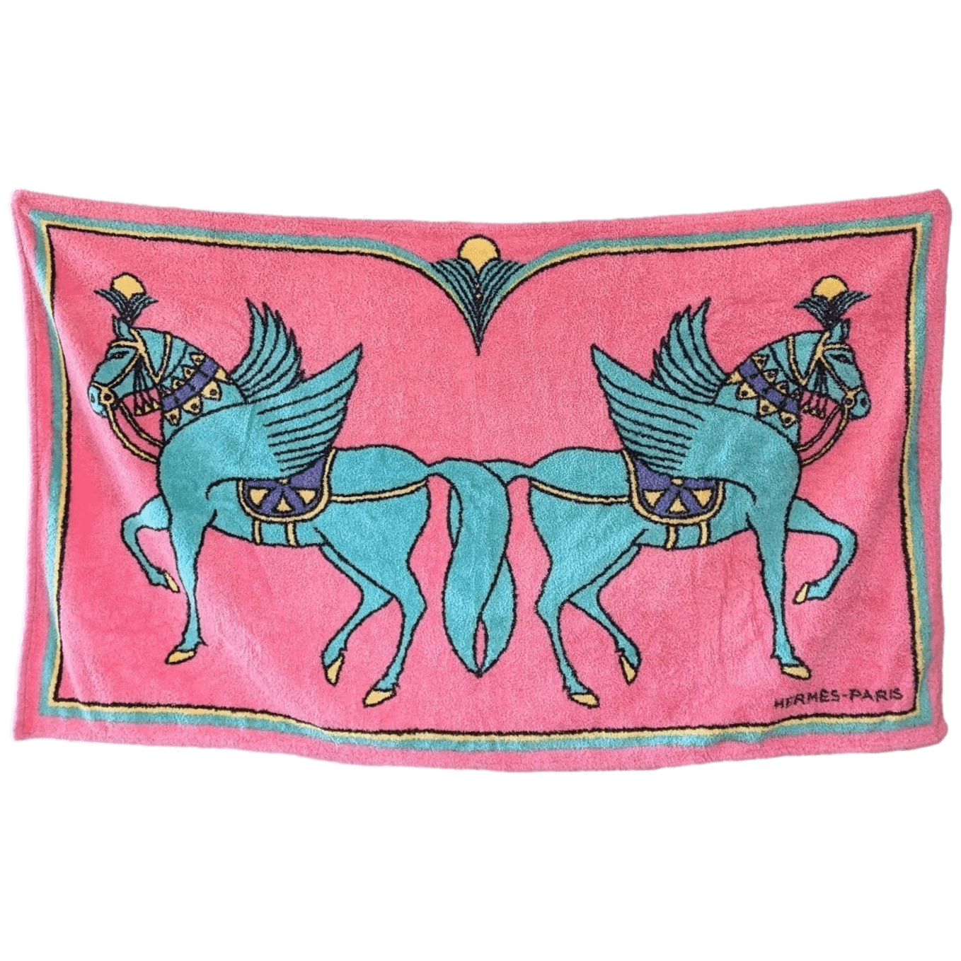 HERMES Chevaux Pegase Terry Beach Towel 90 x 150 cm