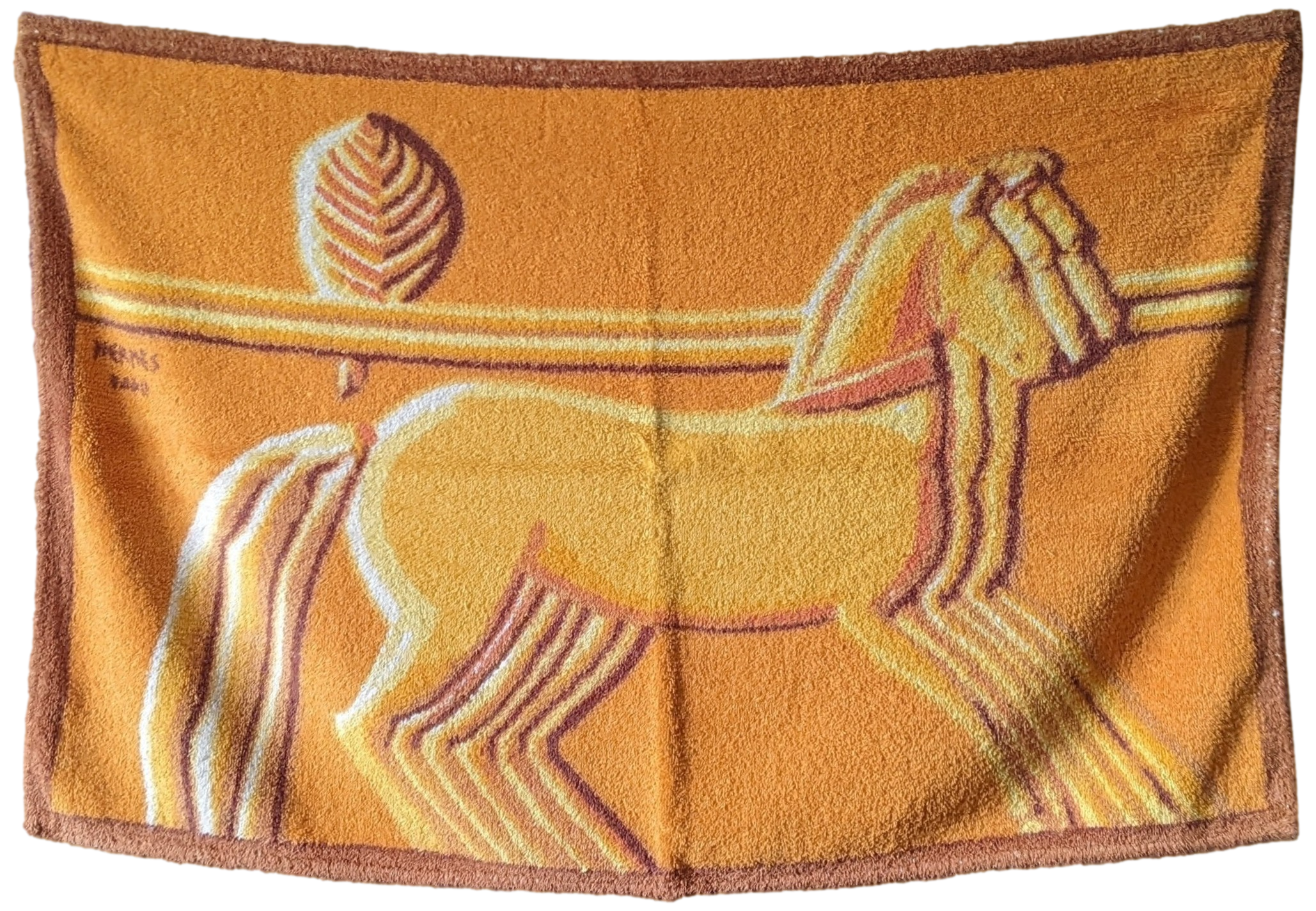HERMES Vintage CHEVAUX Cotton Terry Beach Towel PM