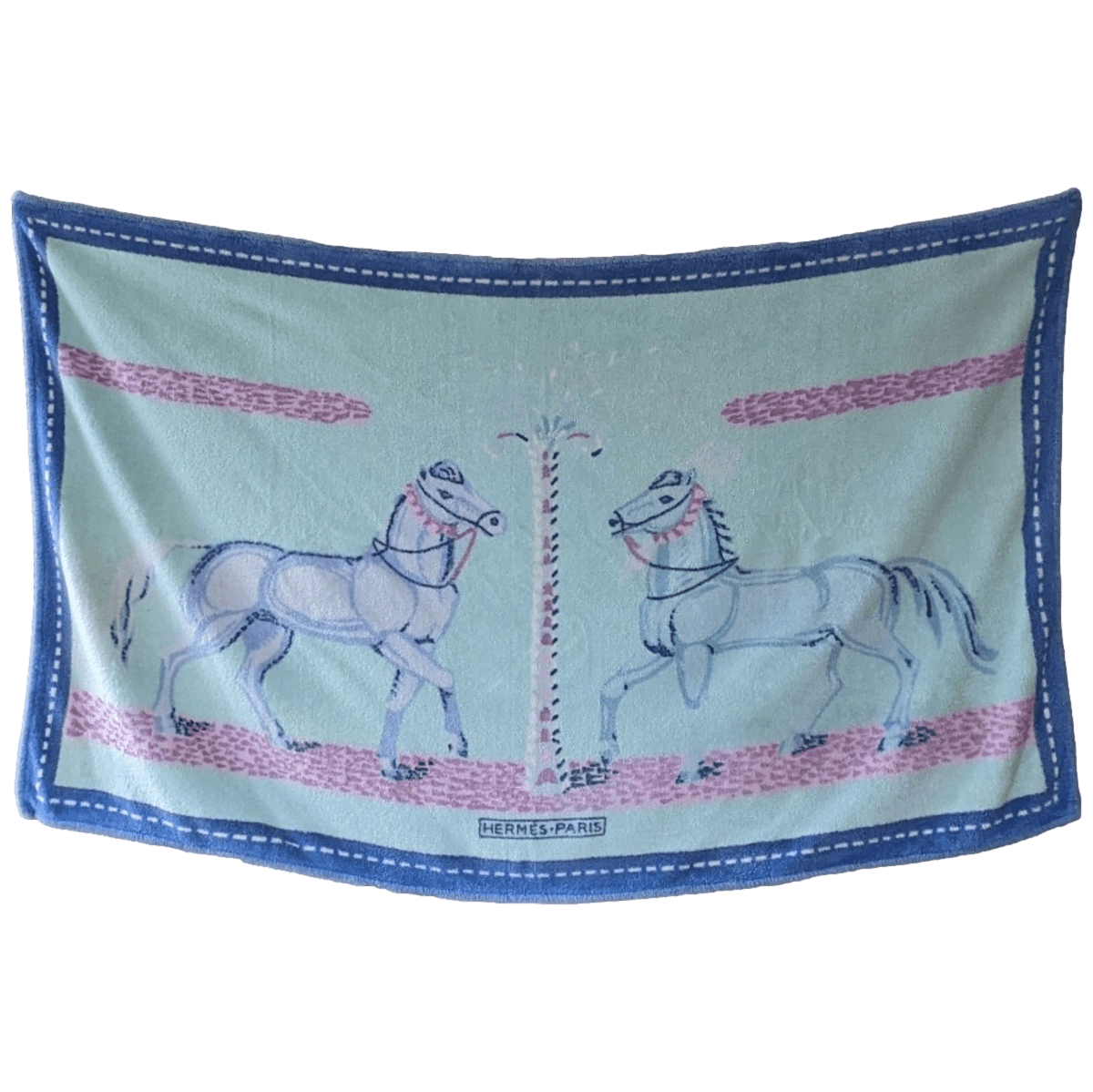 Serviette De Plage Hermès Paris – Coton – Motif Chevaux Galloping Horses – 94x166cm