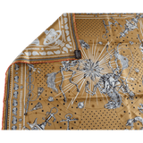 HERMES Golden Beige Chorus Stellarum by Daiske Nomura Bandana 55 x 55 cm
