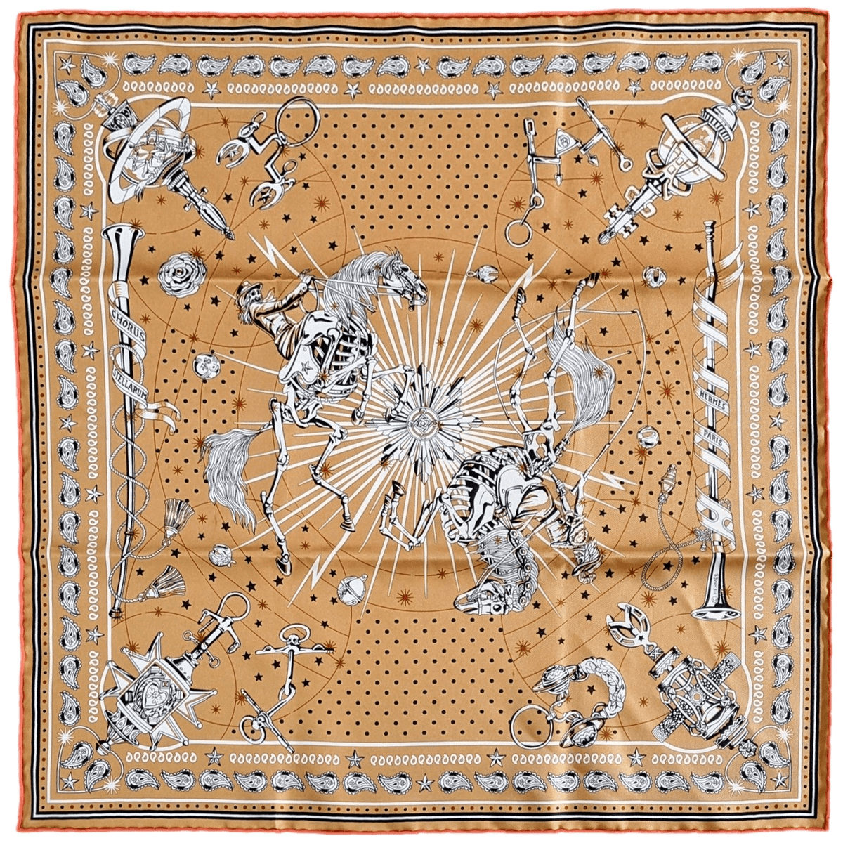デイナデザインホラズム HERMES Golden Beige Chorus Stellarum by Daiske Nomura Bandana 55 x