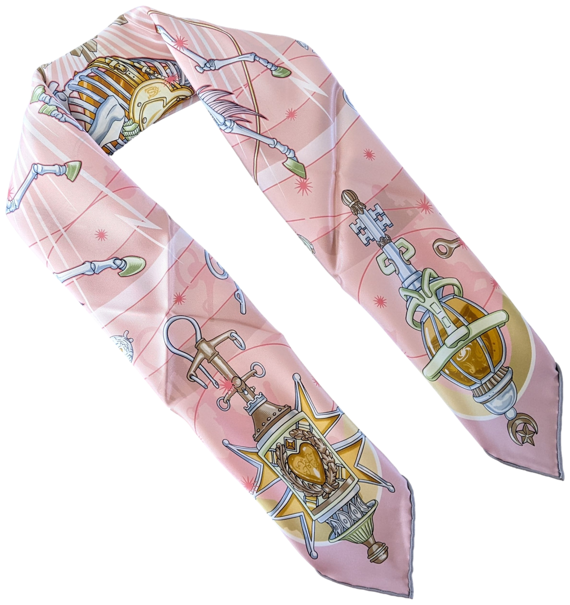 HERMES (JUT15) Rose CHORUS STELLARUM Vintage Silk 70 x 70 cm