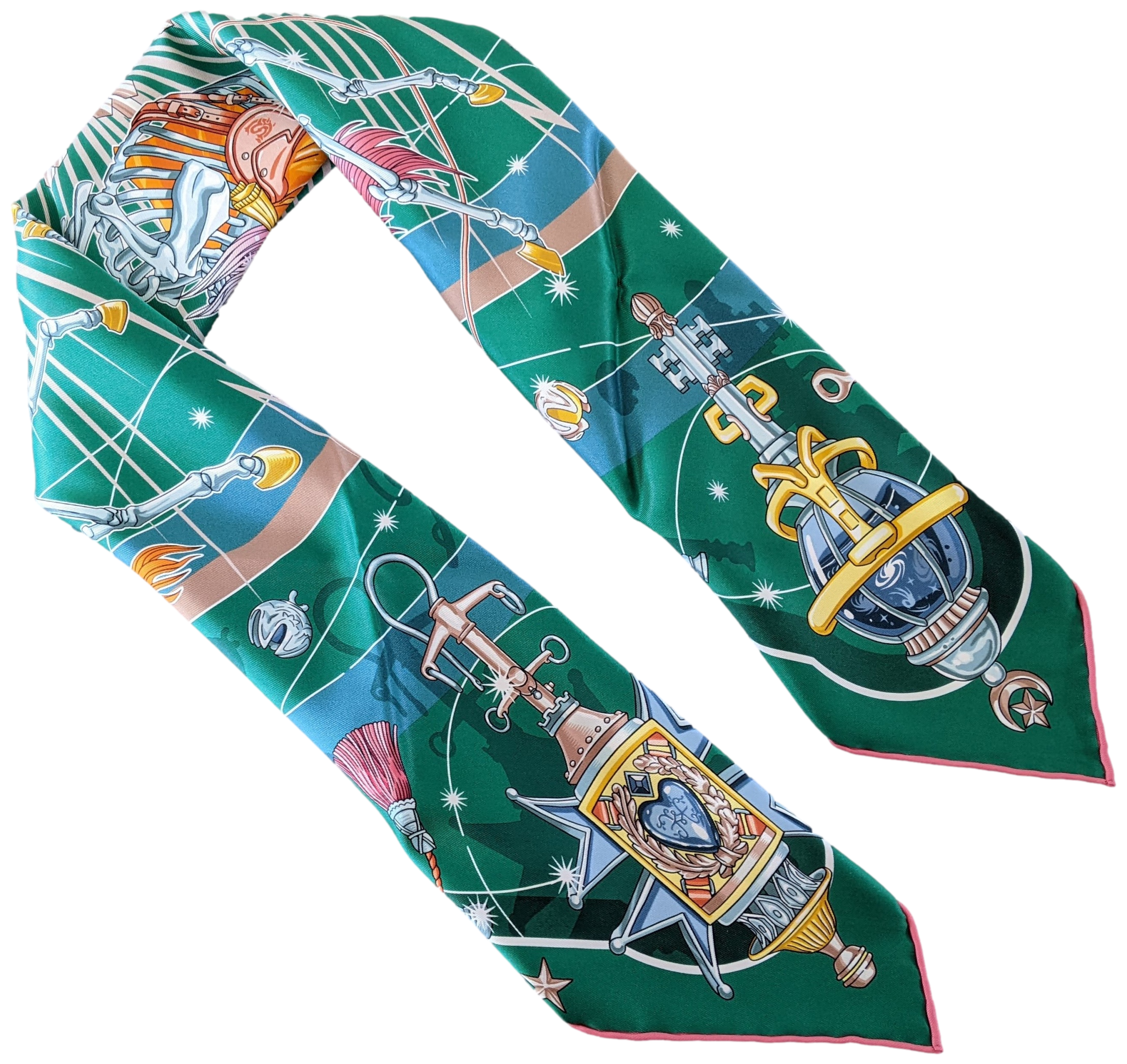 HERMES (JUT13) Vert CHORUS STELLARUM Vintage Silk 70 x 70 cm