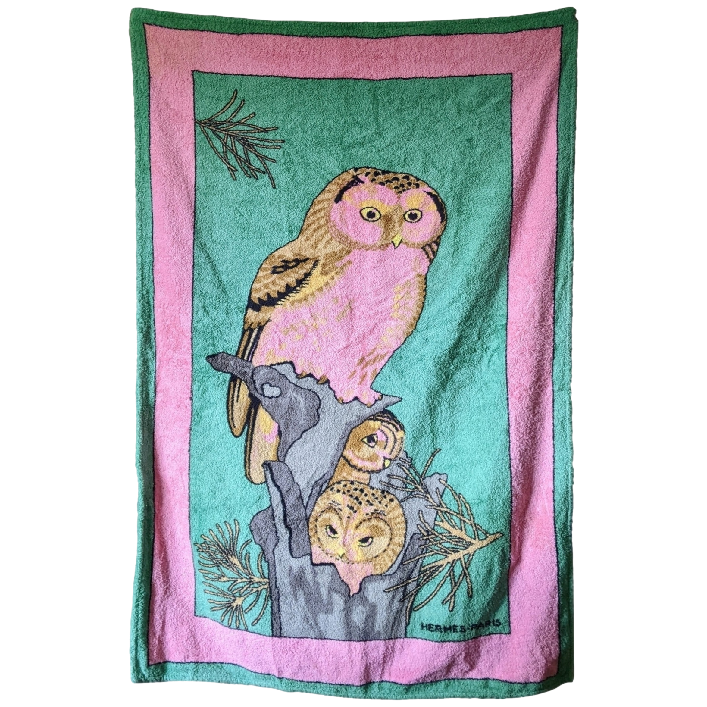 HERMES CHOUETTE Terry Beach Towel 90 x 150 cm