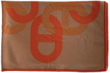 HERMES CIRCUIT 24 Orange Poppy Wool Blanket 150 x 200 cm
