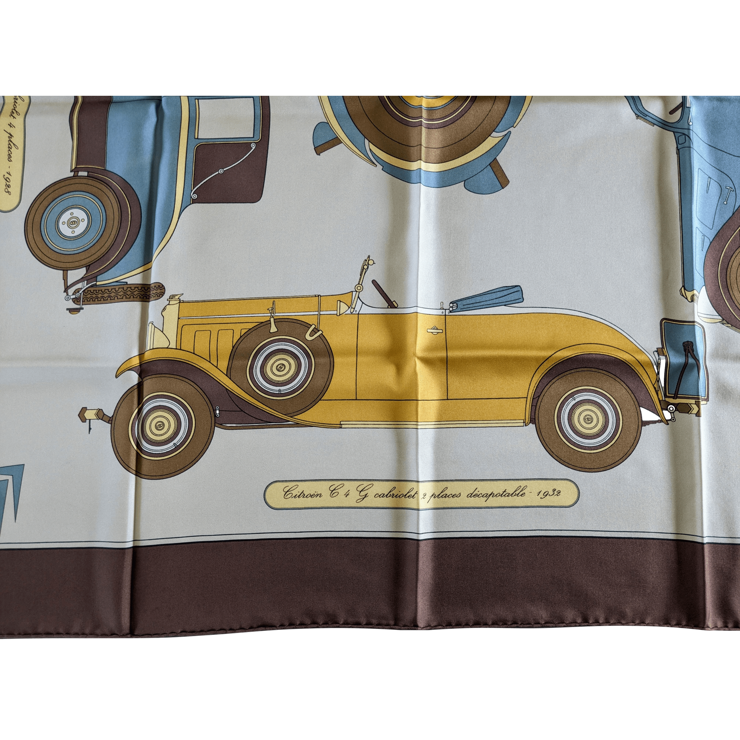 HERMES 1960s Celadon CITROEN Special & Limited Edt Twill 90 x 90 cm