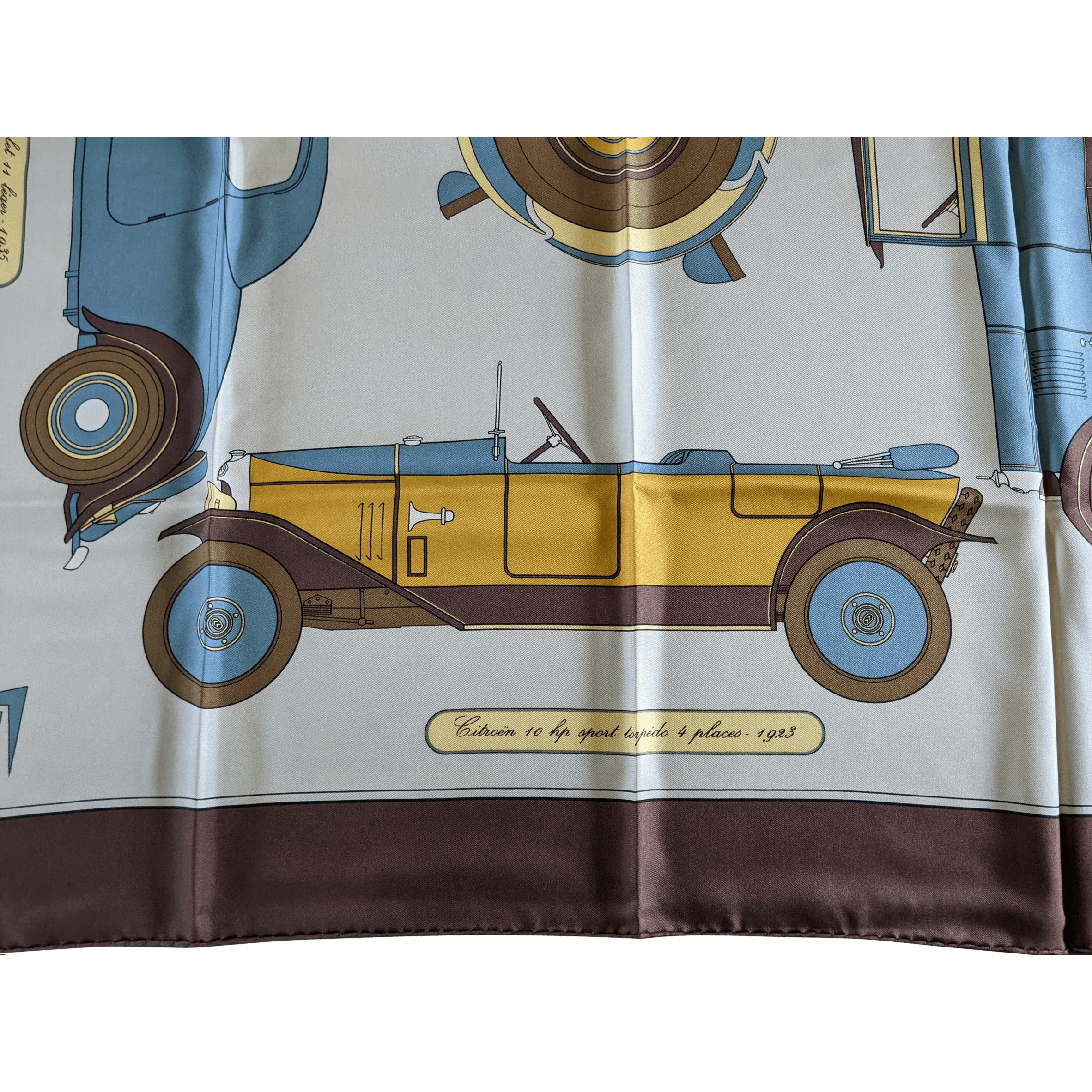 HERMES 1960s Celadon CITROEN Special & Limited Edt Twill 90 x 90 cm