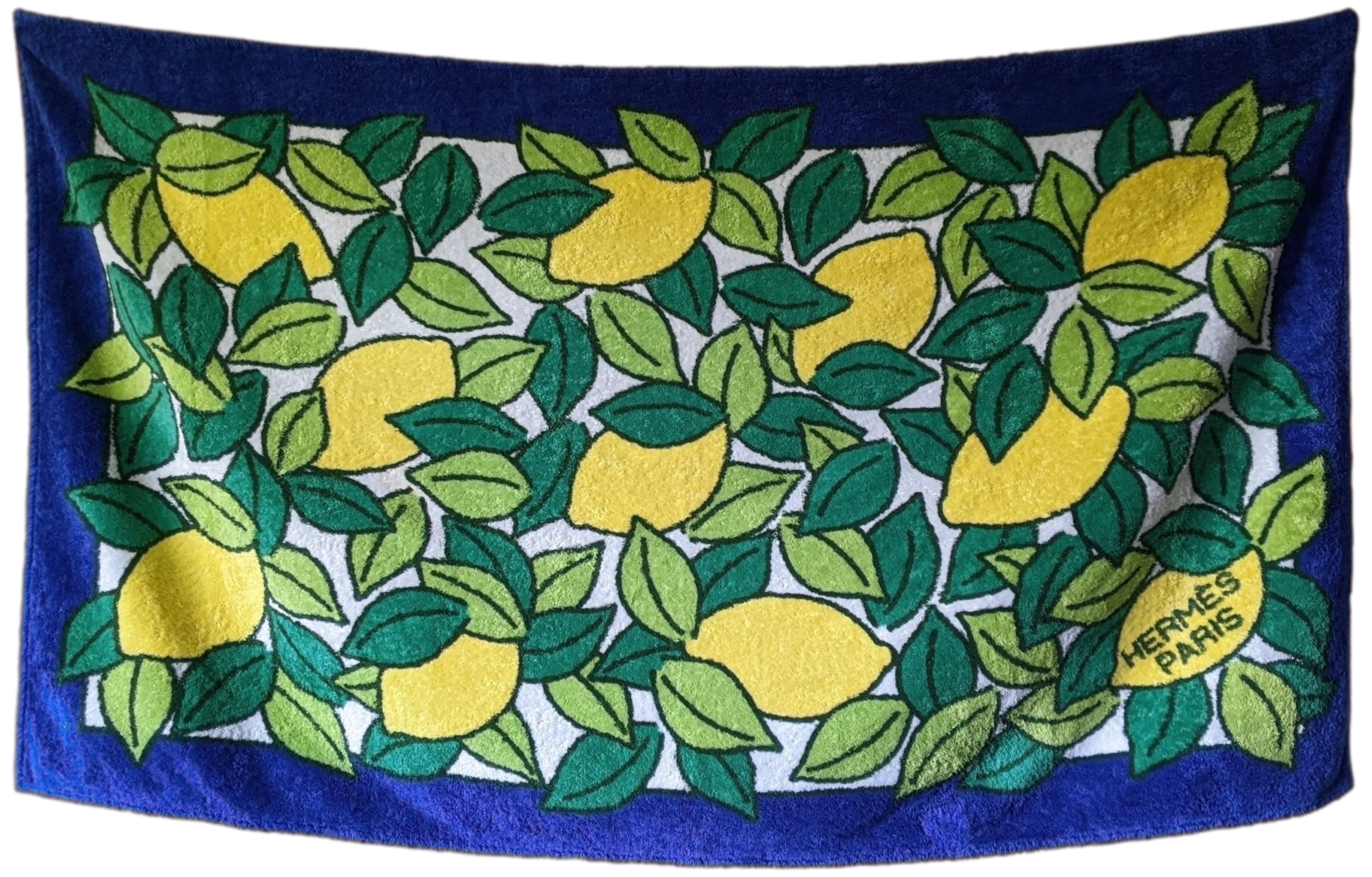 HERMES Vintage CITRONS Terry Beach Towel 90 x 150 cm