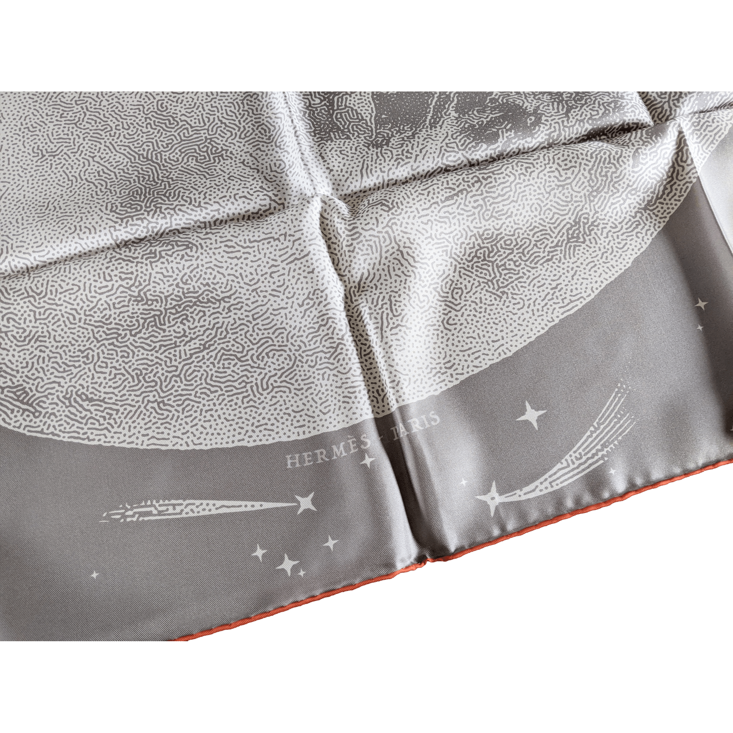 HERMES Clair de Lune Double Face Twill Scarf 90