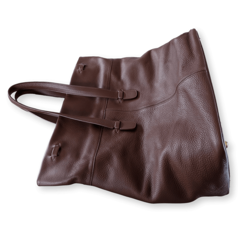 hermes travel bag men's HERMES Unisex Chocolate Clemence Leather Travel Tote Bag, New in Box!