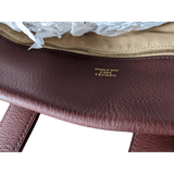 HERMES Men's Chocolate Clemence Leather Travel Tote Bag