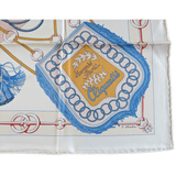 HERMES Cliquetis Twill 90 Scarf Rose Pale/Bleu