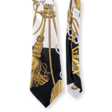 HERMES Vintage 1970s Cliquetis Vintage Twill Silk Tie 9.5 cm in Box