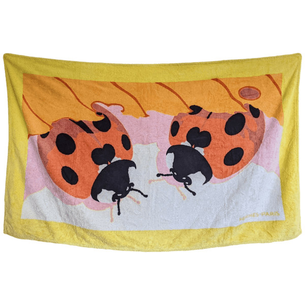 HERMES Tapis de Plage Ladybugs Terry Beach Towel 90 x 150 cm 