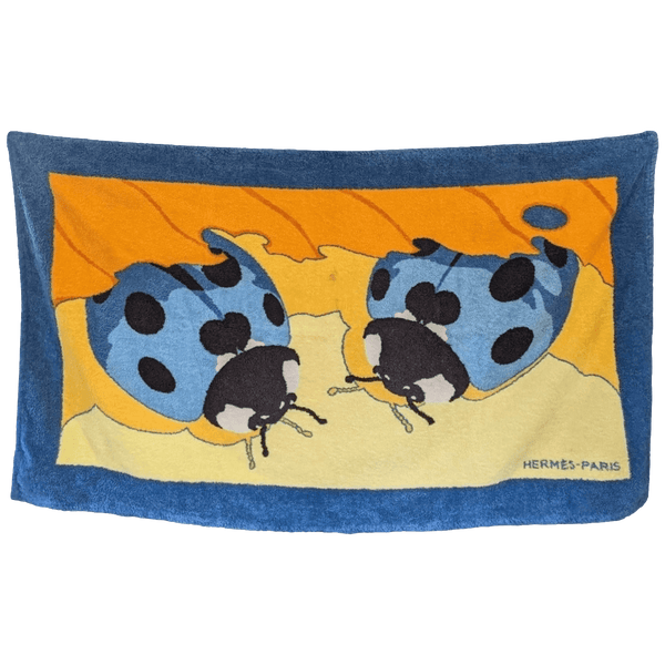 HERMES Coccinelles Tapis de Plage Terry Beach Towel 90 x 150 cm
