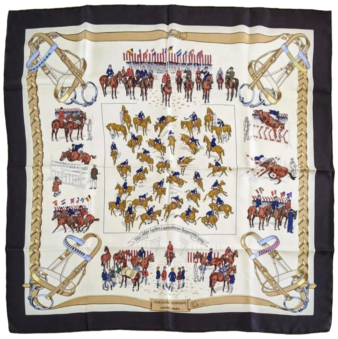 Hermes 1998 Special Issue 100 Jahre Aachen- Laurensberger Rennverein CONCOURS HIPPIQUE by Lamotte Twill 90cm