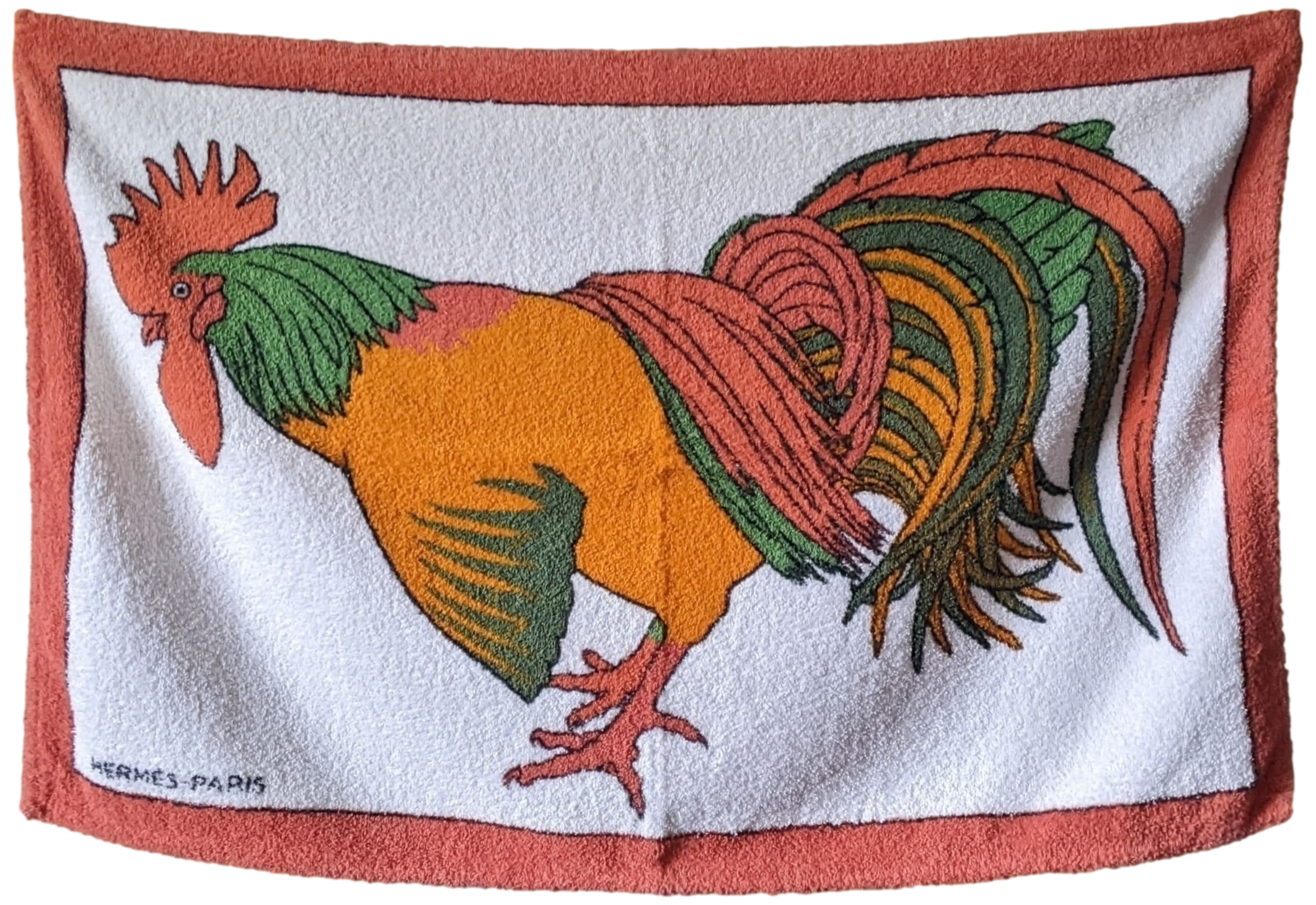 HERMES Vintage COQ Terry Beach Towel PM 65 x 95 cm