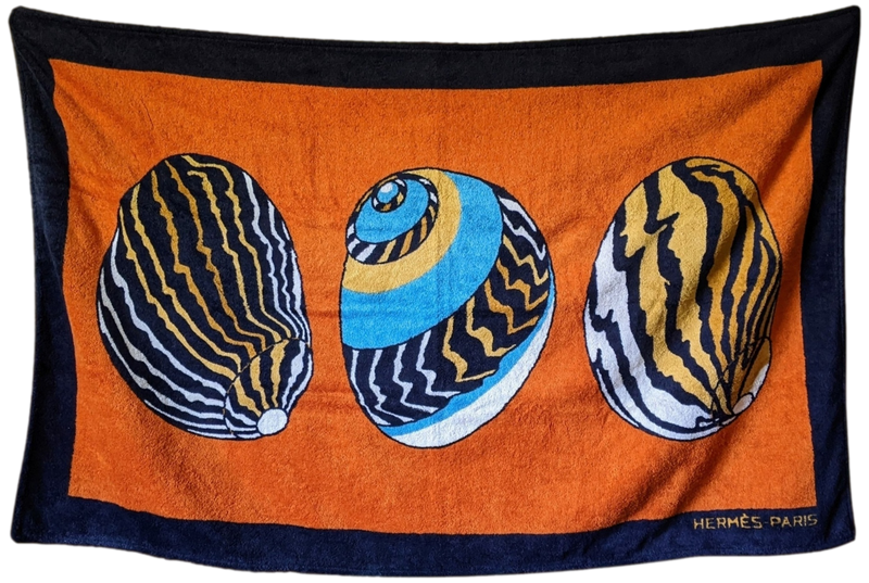 HERMES COQUILLAGES Terry Beach Towel 90 x 150 cm