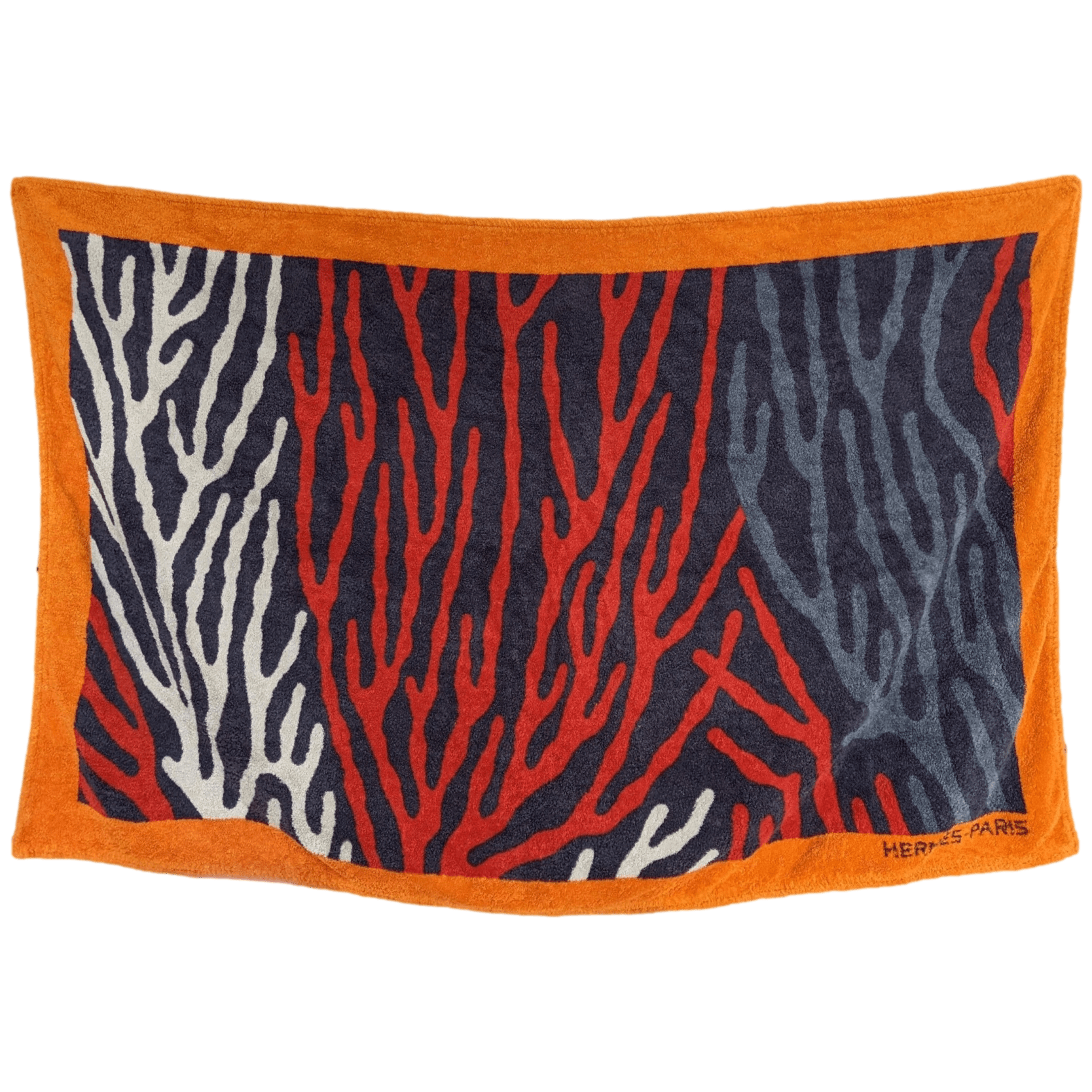 HERMES Corail Terry Cotton Beach Towel 90 x 150 cm
