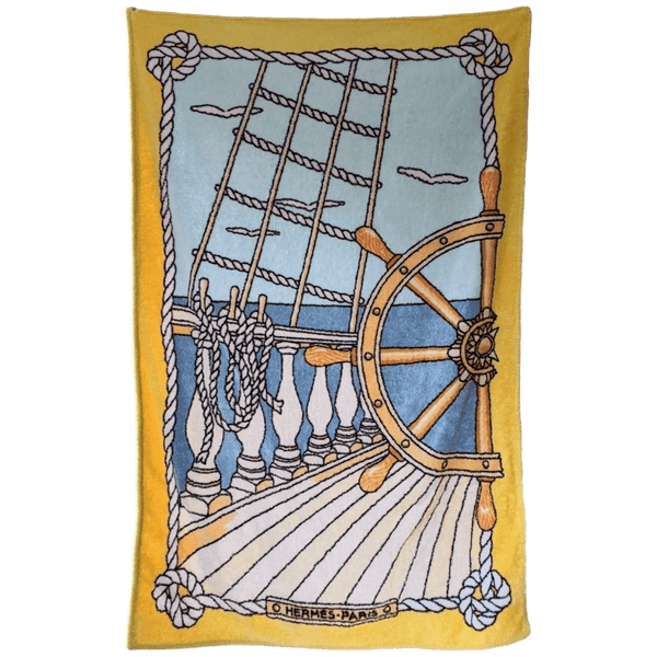 HERMES Cordage Tapis de Plage Terry Beach Towel 90 x 150 cm 