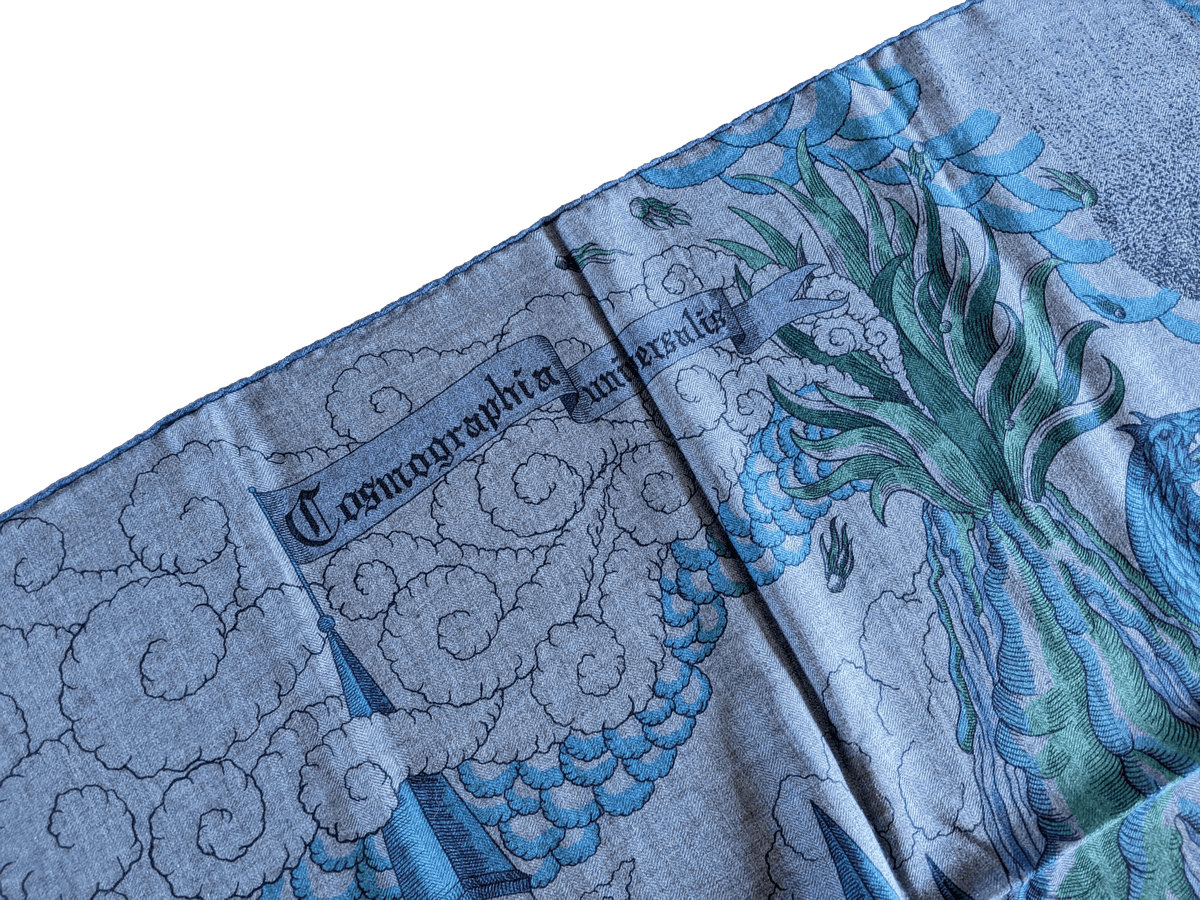 HERMES COSMOGRAPHIA UNIVERSALIS by Jan Bajtlik Cashmere Shawl 140 x 140 cm