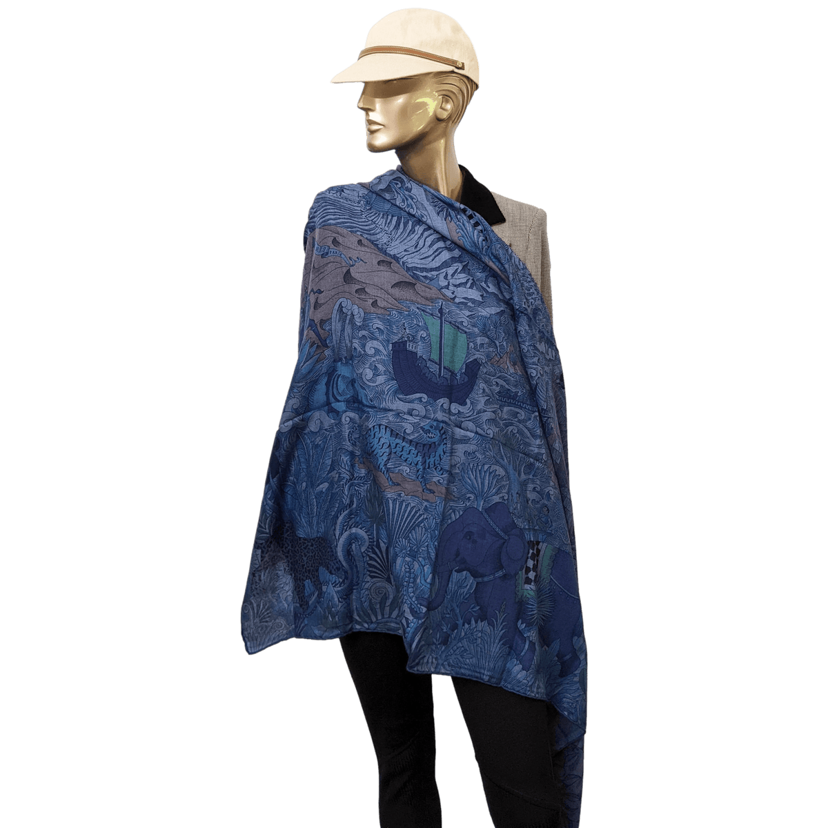 HERMES COSMOGRAPHIA UNIVERSALIS by Jan Bajtlik Cashmere Shawl 140 x 140 cm