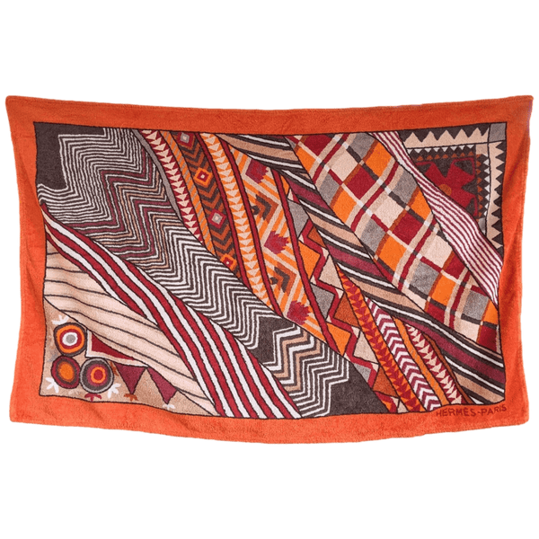 HERMES Coupons Indiens Terry Cotton Beach Towel 90 x 150 cm