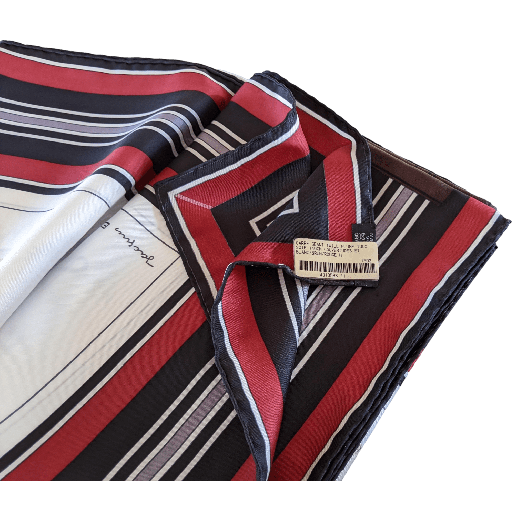 HERMES COUVERTURES ET TENUES DE JOUR Carre Geant Twill Plume 140 x 140 cm