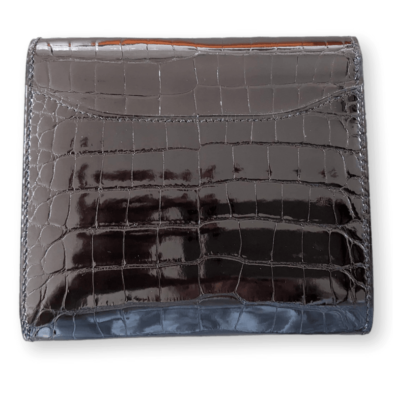 HERMES [LXX] Black Crocodile Slim Constance Wallet GHW