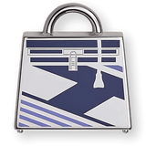 HERMES Blue "Curiosite Kelly Laque H Vibration" Charm