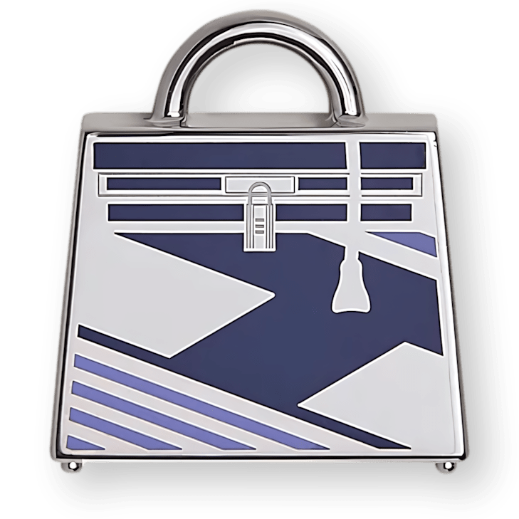 HERMES Blue "Curiosite Kelly Laque H Vibration" Charm