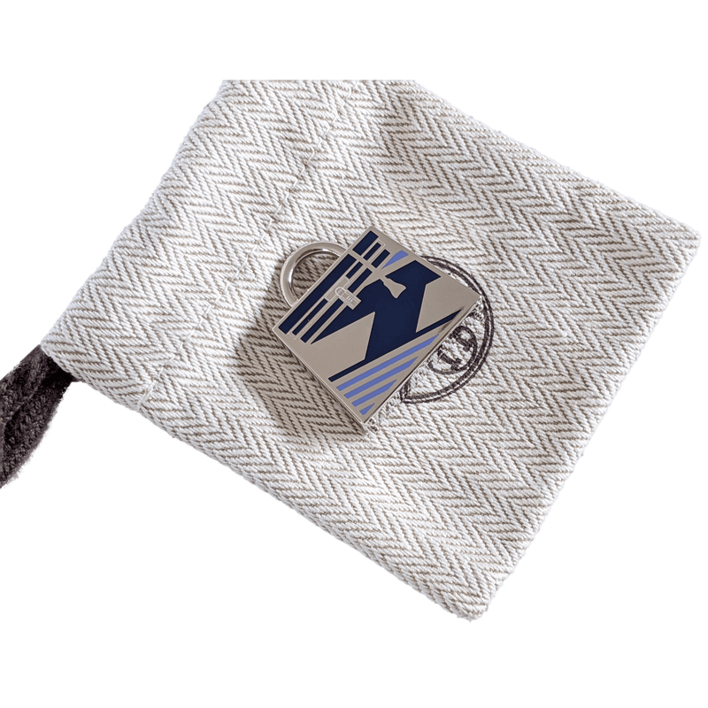 HERMES Blue "Curiosite Kelly Laque H Vibration" Charm