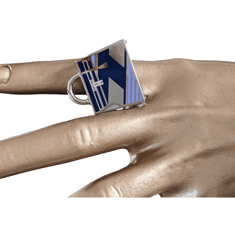 HERMES Blue "Curiosite Kelly Laque H Vibration" Charm