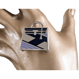 HERMES Blue "Curiosite Kelly Laque H Vibration" Charm