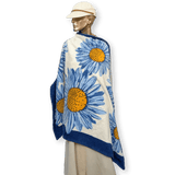 HERMES Daisy Beach Towel GM Blue White Yellow 90 x 150 cm 