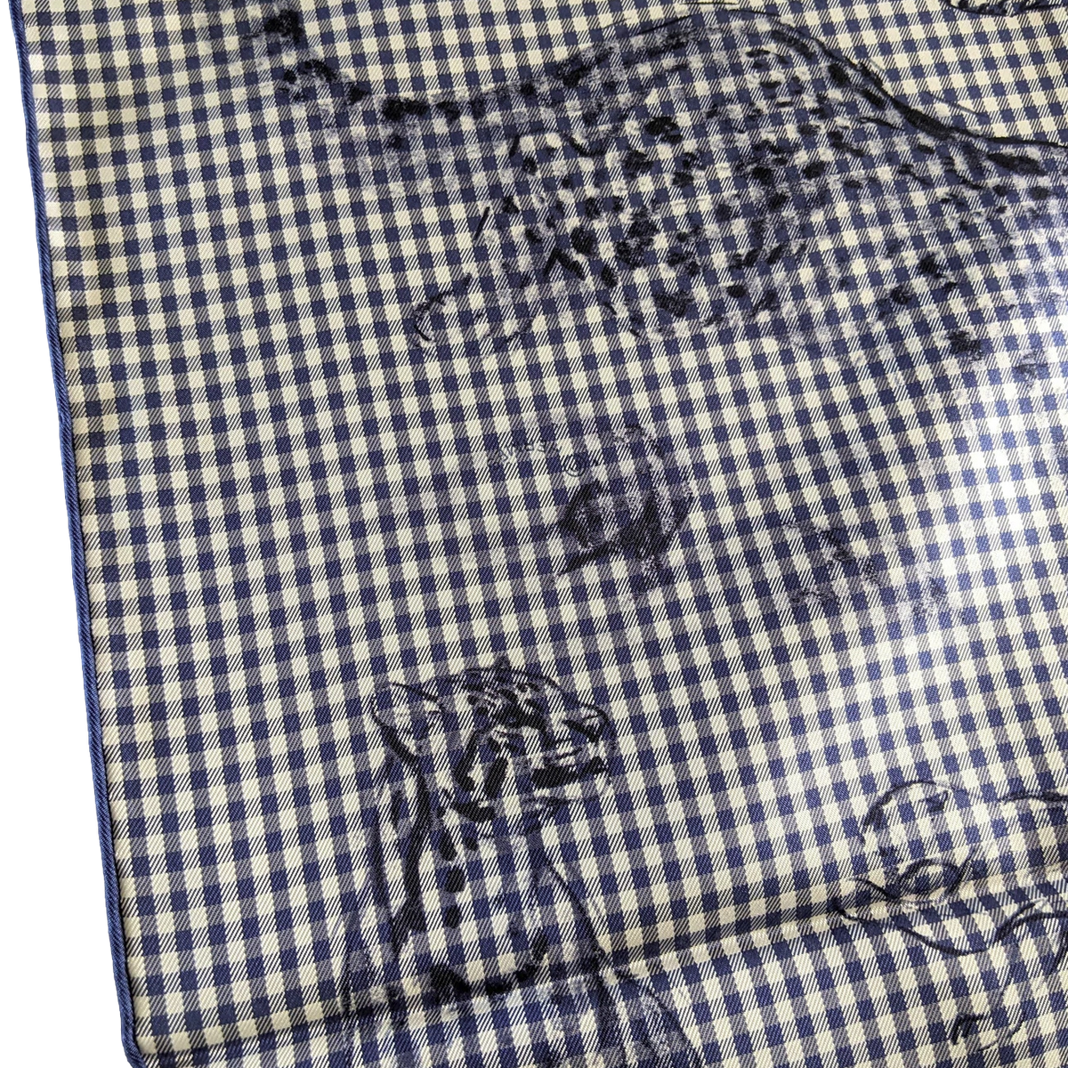 Hermes [C204] 2018 Marine/Blanc "Dans l'atelier de Robert Dallet" Finesse Eyeliner Twill 90 cm,