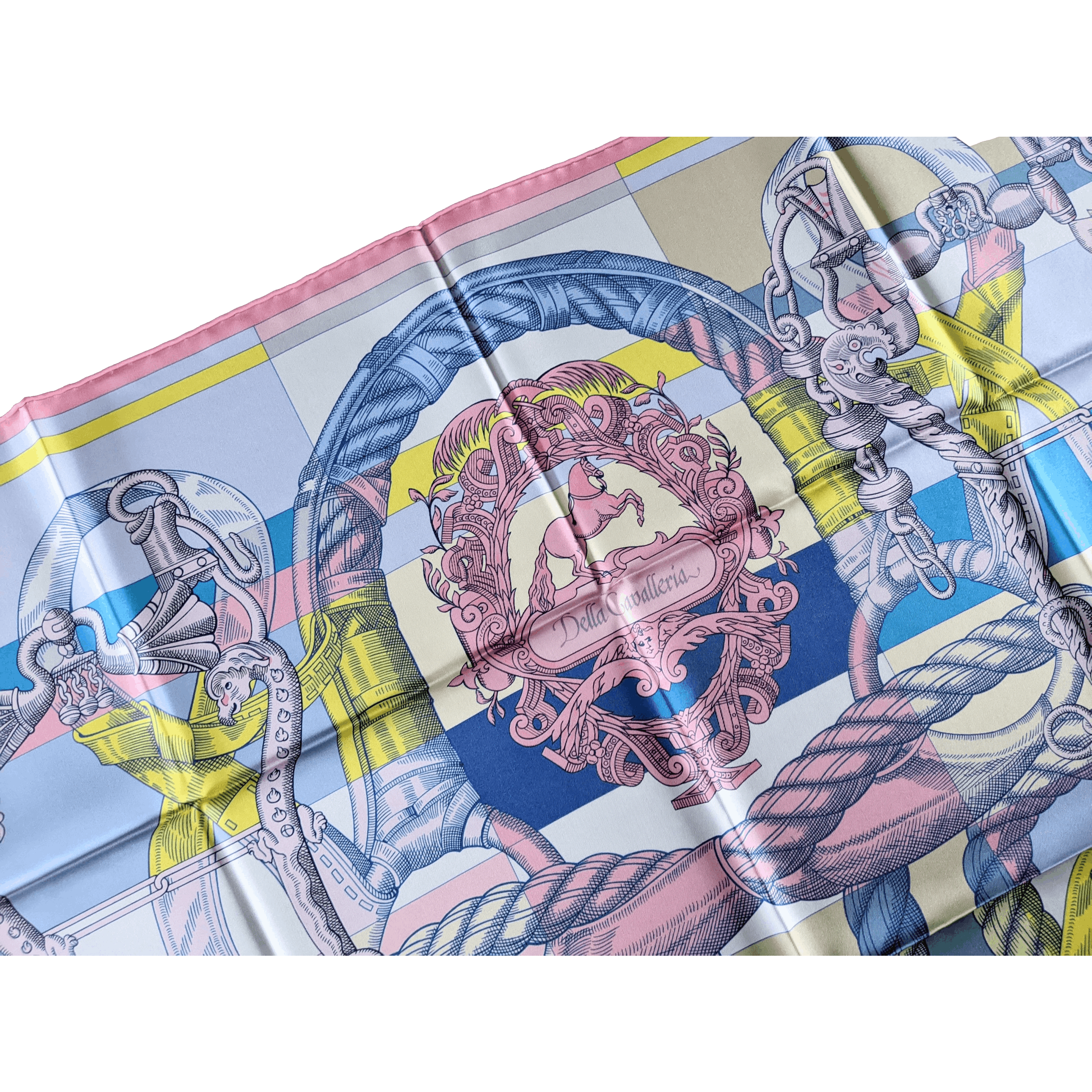 HERMES - Double Face Della Cavalleria by Virginie Jamin Silk Scarf 90