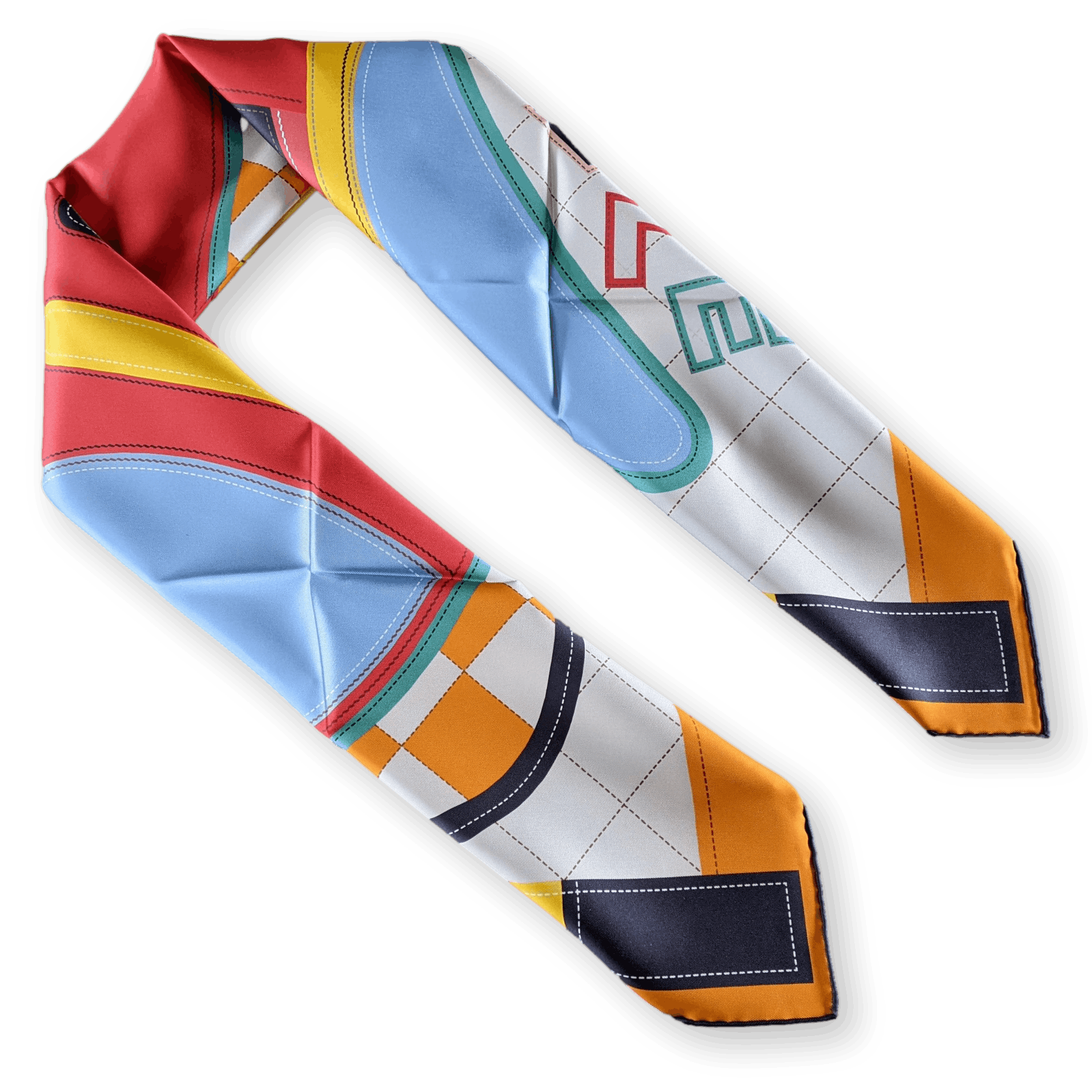 HERMES - Double Face Tapis de Selle - Twill Silk Scarf 90