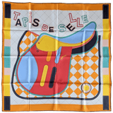 HERMES - Double Face Tapis de Selle - Twill Silk Scarf 90