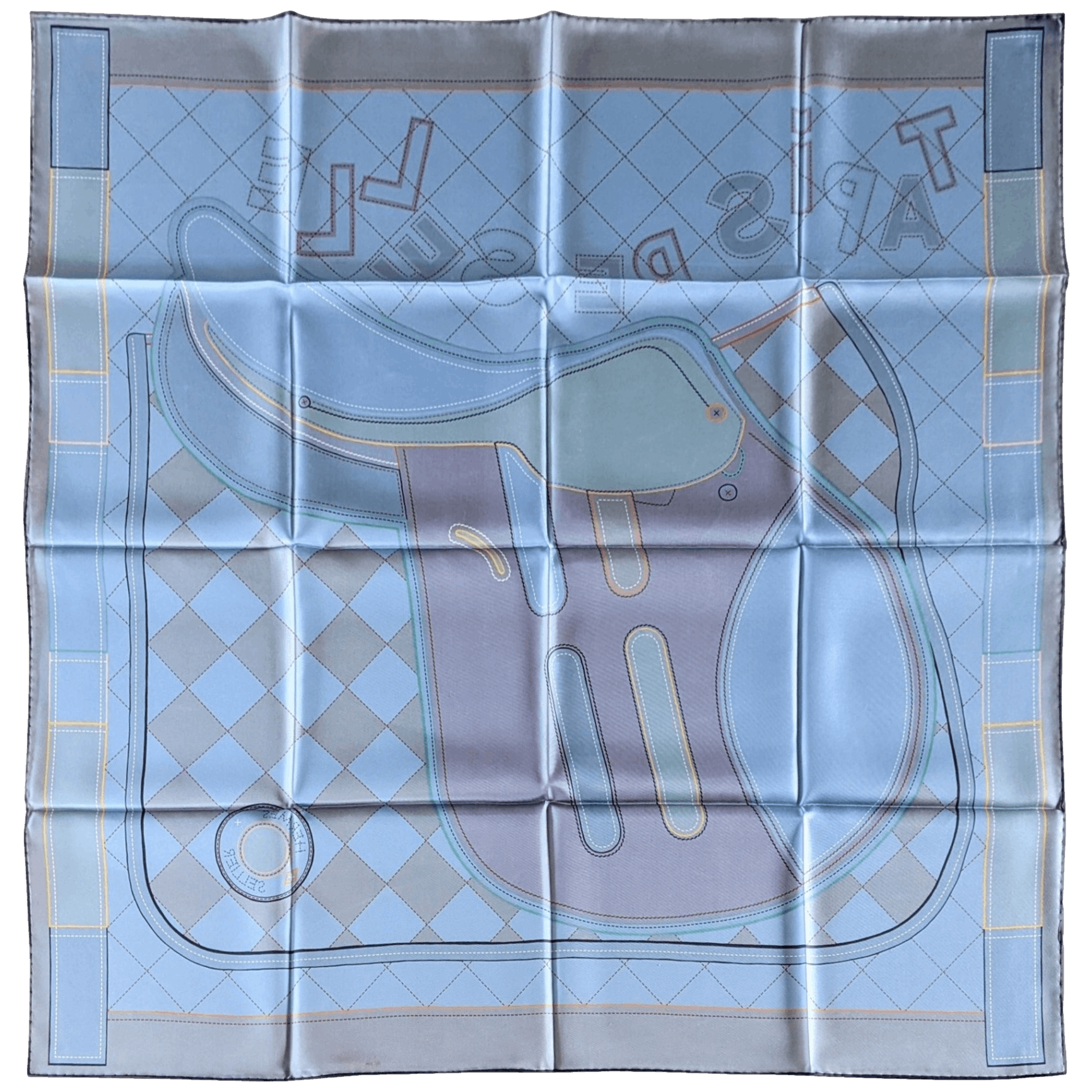 HERMES - Double Face Tapis de Selle - Twill Silk Scarf 90