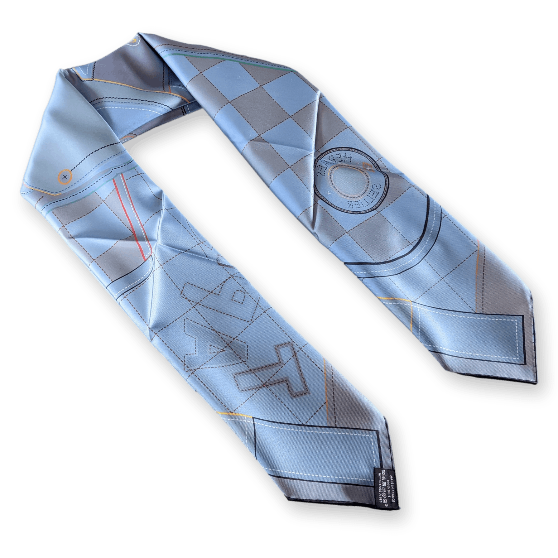 HERMES - Double Face Tapis de Selle - Twill Silk Scarf 90
