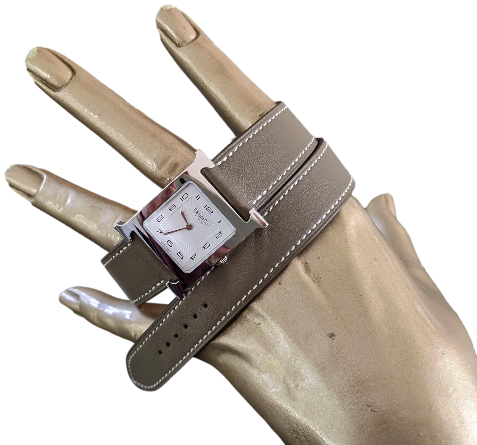 Hermes 17.2 tpm etoupe heure H watch HERMÈS TIMEPIECES Heure H Automatic 34mm Titanium Watch, Ref  main image 2