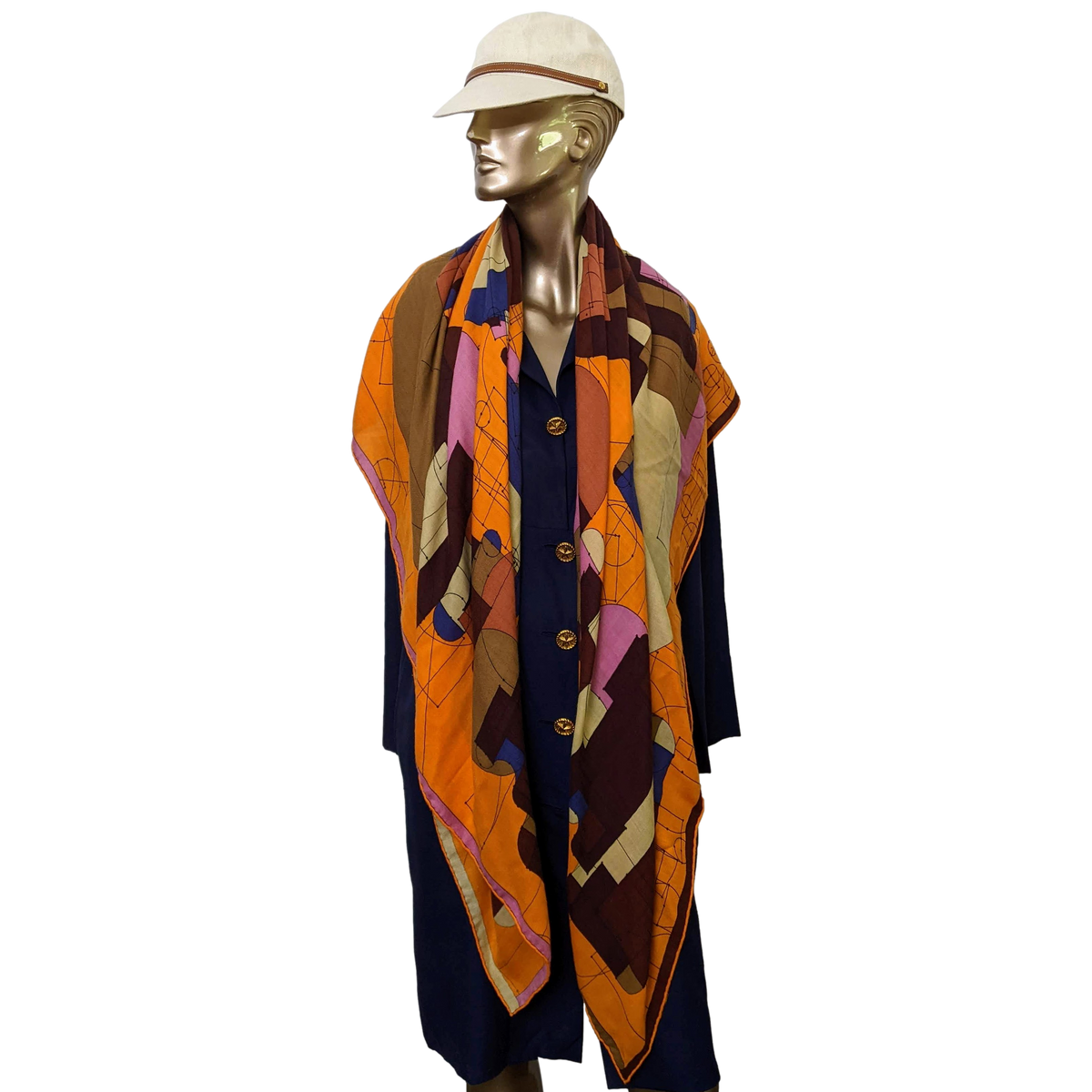 HERMES ECHEC AU ROI 2013 Orange/Rose Cashmere 140 x 140 cm