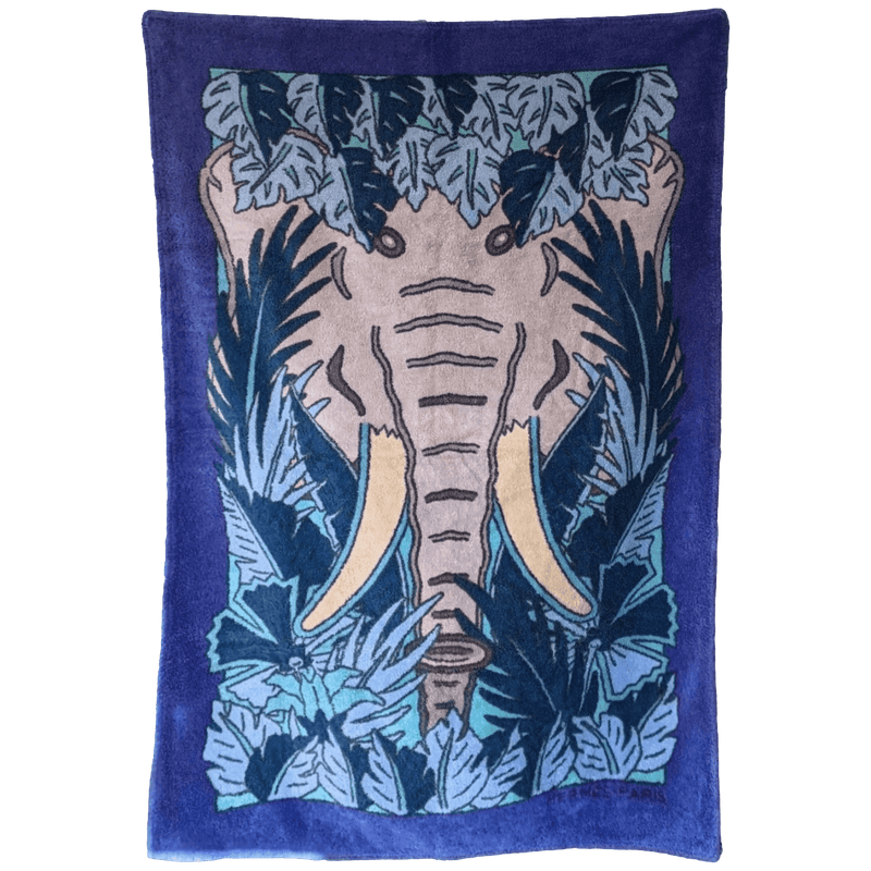 HERMES Elephant Tapis de Plage Terry Beach Towel 90 x 150 cm