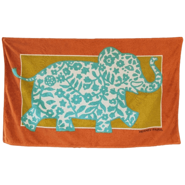 HERMES Elephant Tapis de Plage Terry Beach Towel 90 x 150 cm
