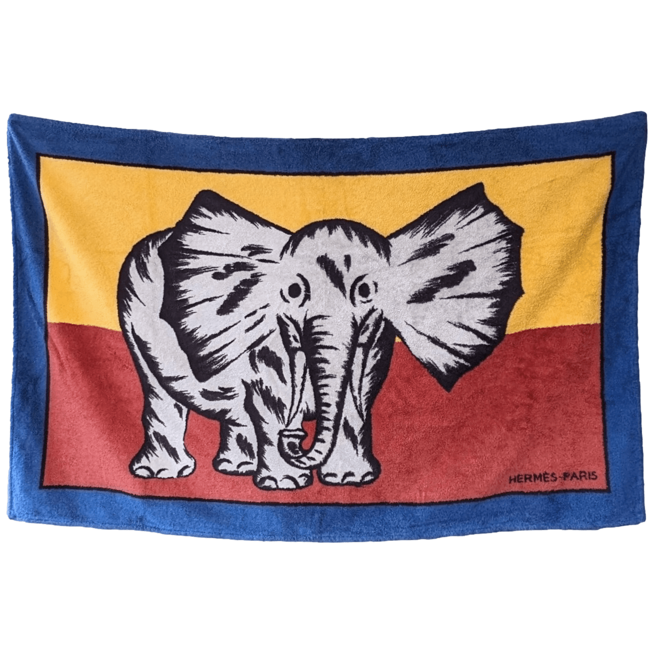 HERMES Elephants Terry Beach Towel 90 x 150 cm