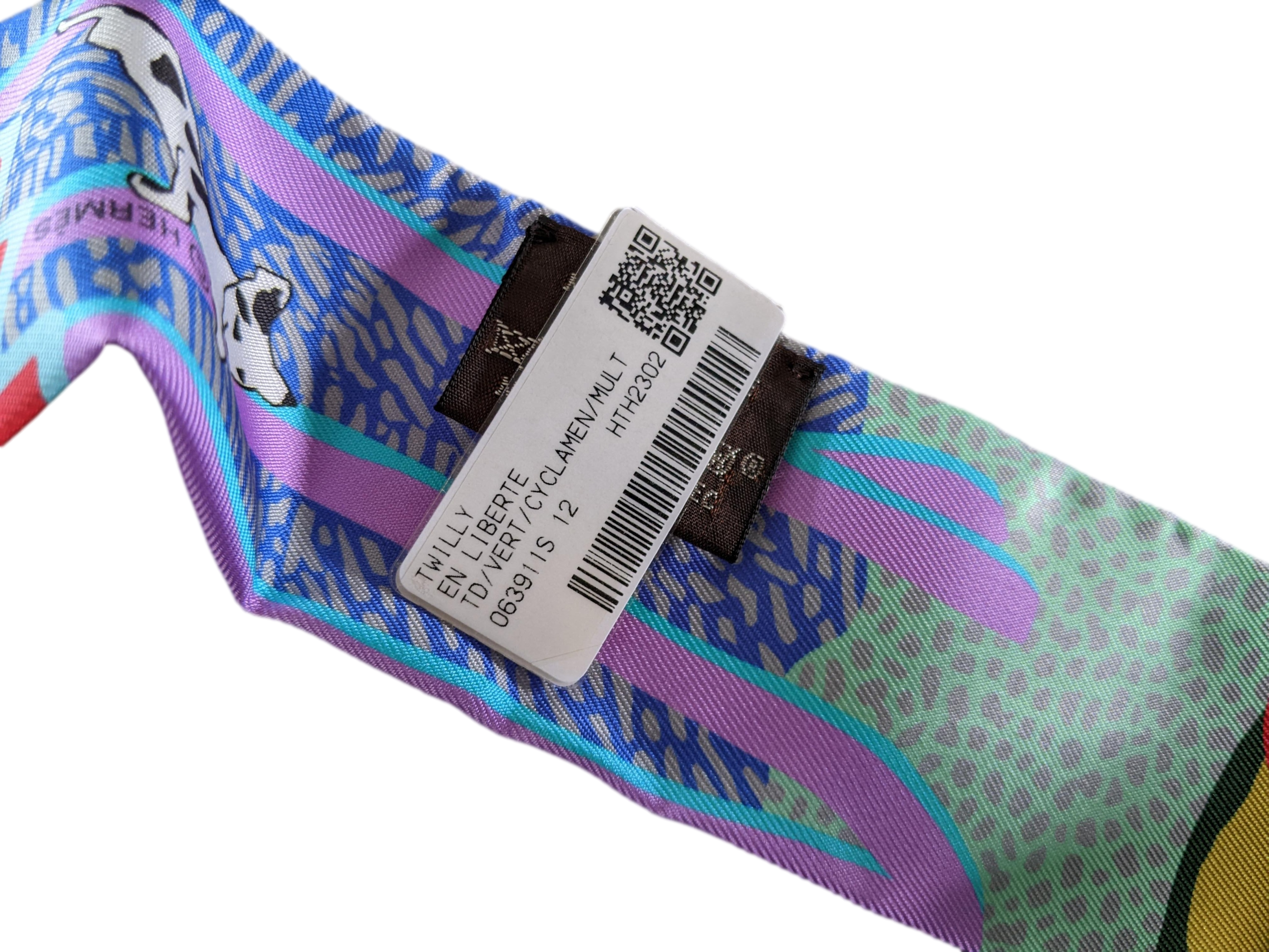 HERMES EN LIBERTE Vert/Cylcamen Twilly